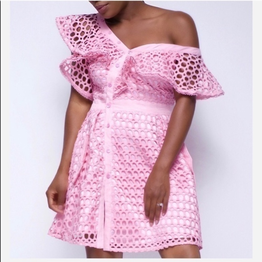 Pink Lace off shoulder Dress size S